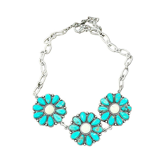 Women's  Isac 15" Long Handmade Navajo Turquoise Necklace