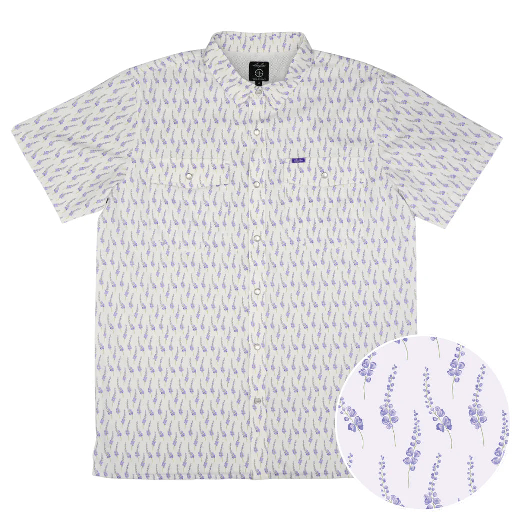 Men's SanJac Short Sleeve Lone Star Bloom Performance Pearl Snap Shirt COA-SS-BLBON