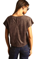 Women's Suede Crop Top 