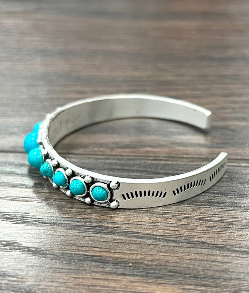 Isac Women's Western Turquoise Cuff Bracelet 