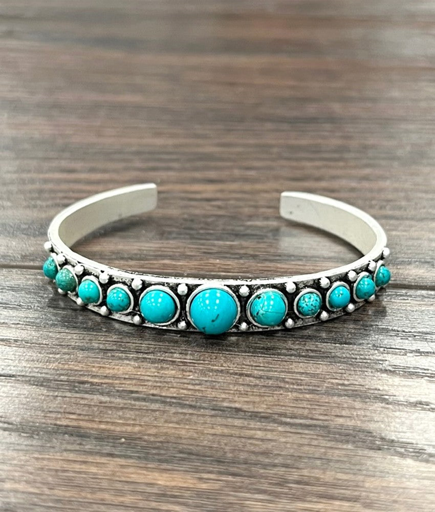 Isac Women's Western Turquoise Cuff Bracelet 