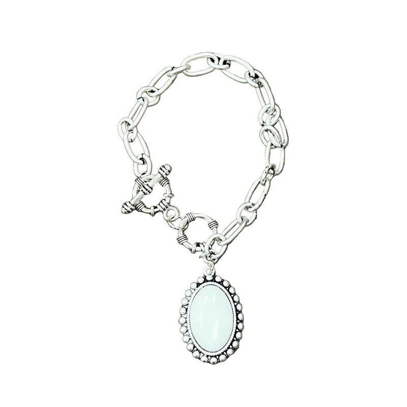 Women's Isac White Turquoise Charm Bracelet 