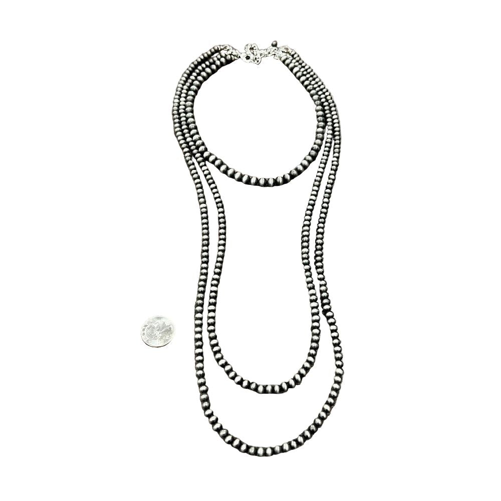 Women's Isac 34" Extra-Long Handmade Navajo Bead Necklace 