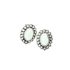 Women's Isac 10mm Oval White Turquoise Stud Earrings 