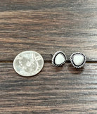 Isac 7mm Irregular White Turquoise Stud Earrings 723866-1