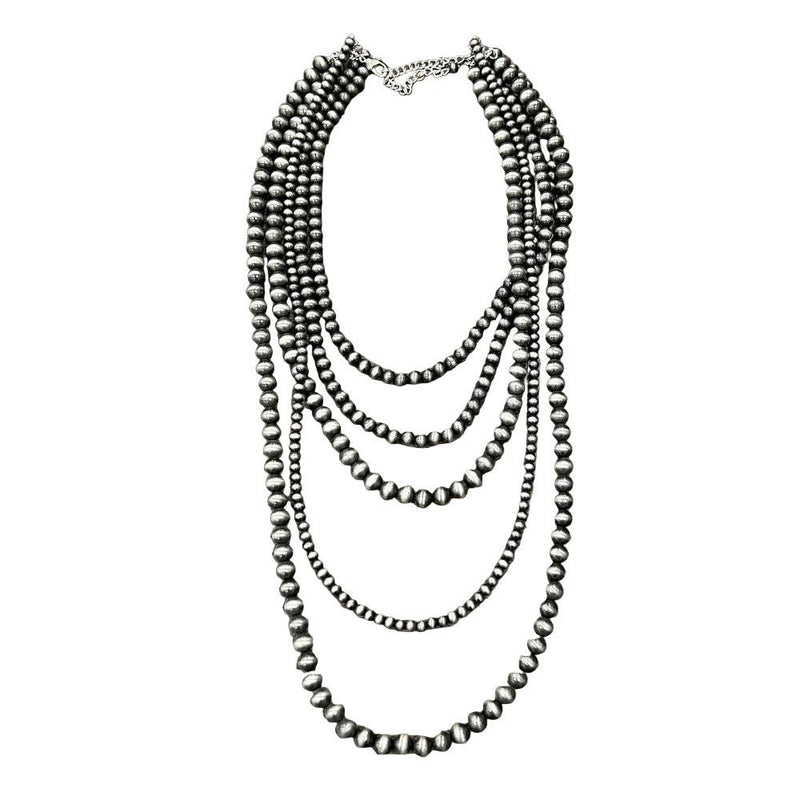 Women's Isac Handmade 5-strand Navajo Bead Necklace 