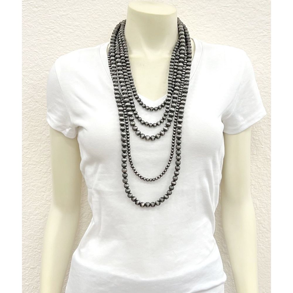 Women's Isac Handmade 5-strand Navajo Bead Necklace 