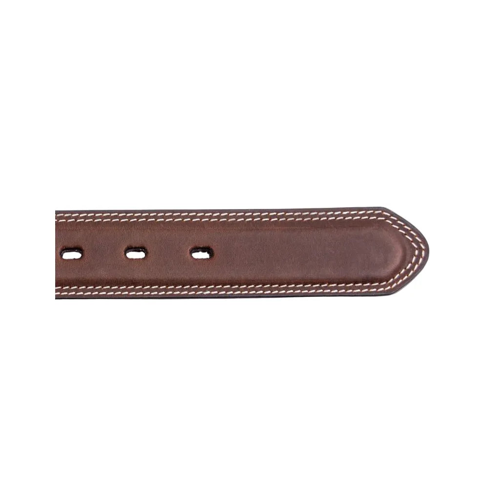 Men's Cowboy Chrome Scalloped Belt with Rawhide Braid and Praying Cowboy Conchos 1785