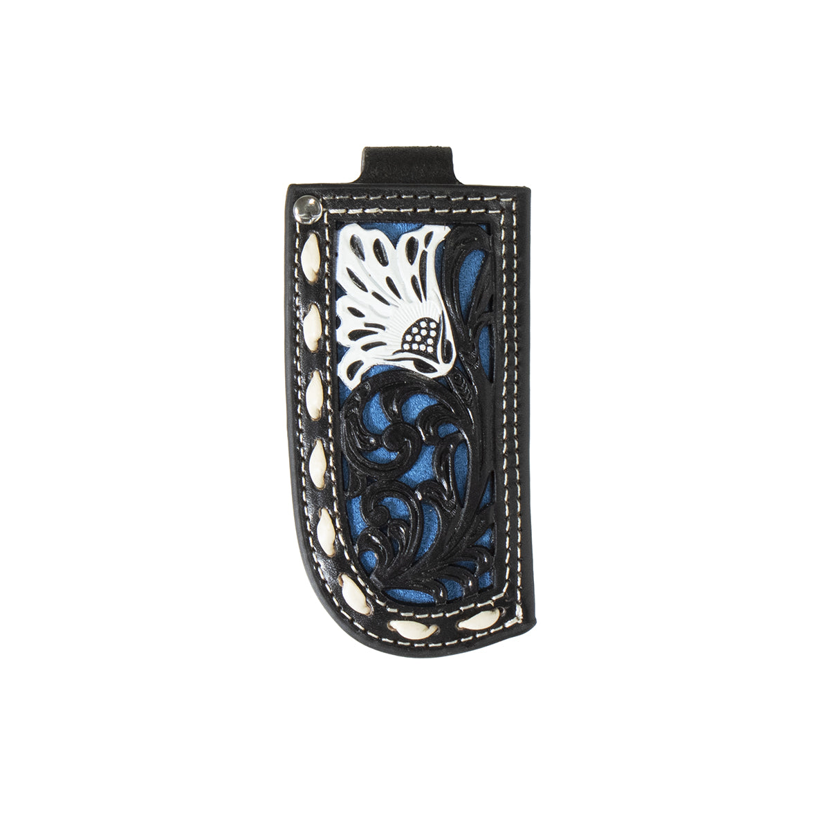 Nocona Black with BLue Underlay Knife Sheath 1806227