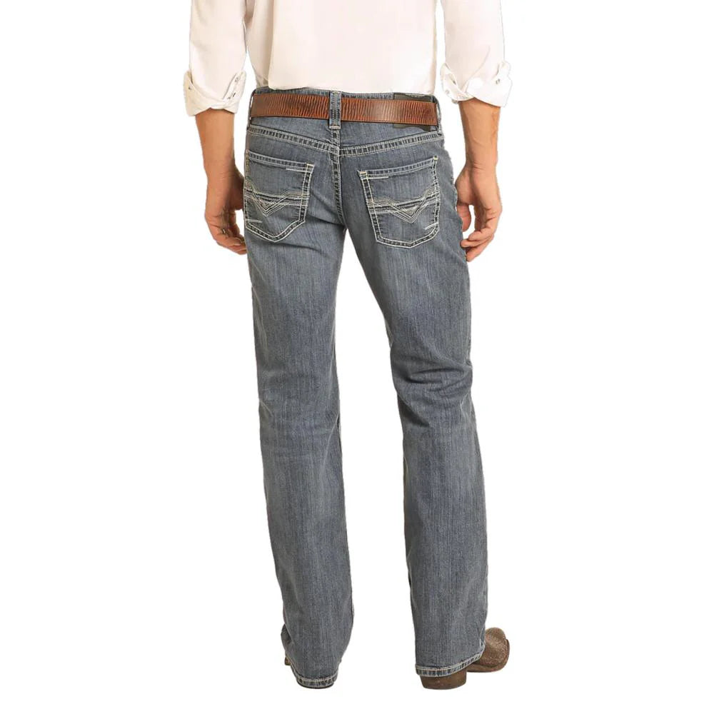 Men's Rock and Roll Denim Two Tone Rope Pistol Straight Jean BM1PD04822 - Crazy House Western Wear