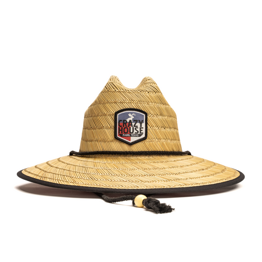 Crazy House Straw Hat With Flag Patch
