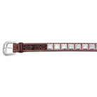 Men's Cowboy Chrome Brown Square Crystal Belt 1846