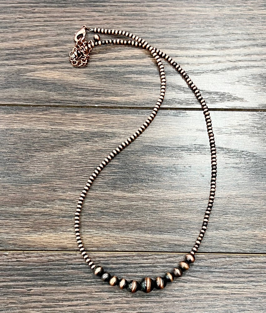 Isac Women's 26" Copper Western Bead Necklace 