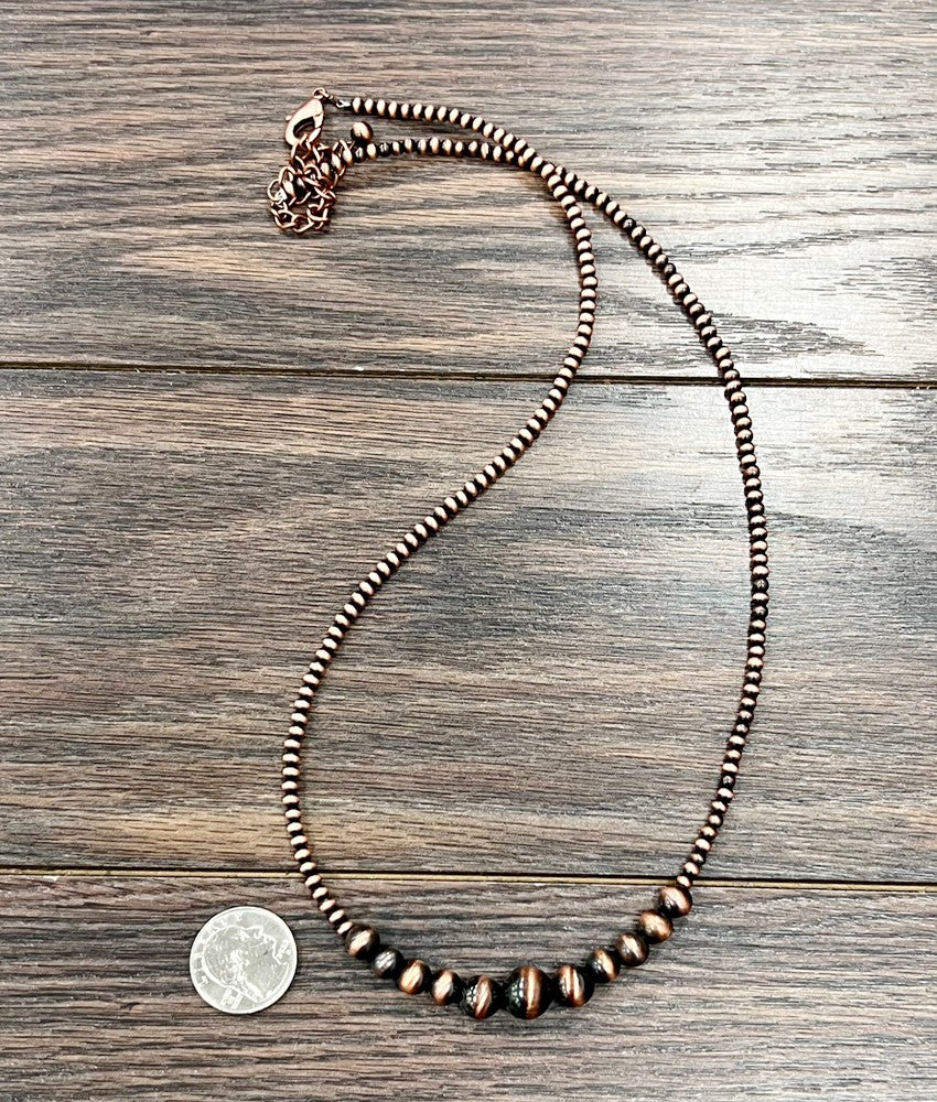 Isac Women's 26" Copper Western Bead Necklace 