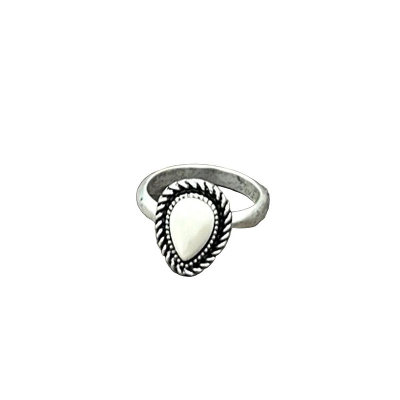 Women's Isac 10mm Drop White Turquoise Adjustable Ring
