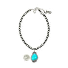 Women's Isac 16" Long Navajo Pearl Turquoise Necklace 