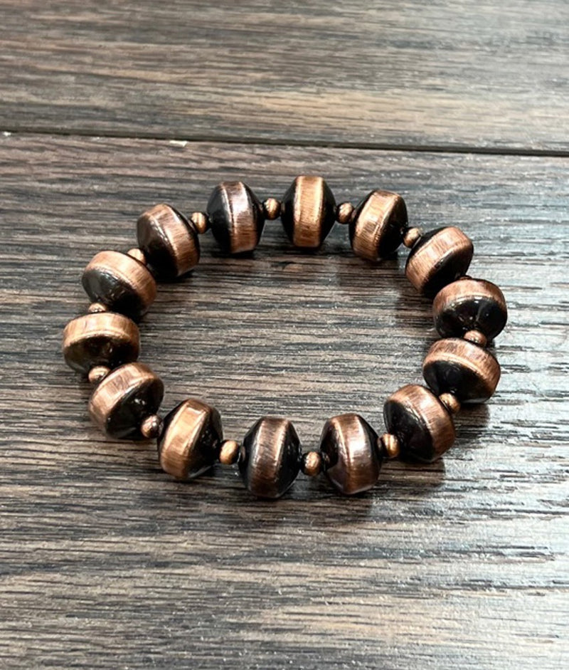 Women's Isac Western Copper-tone Bead Stretch Bracelet 711382-1