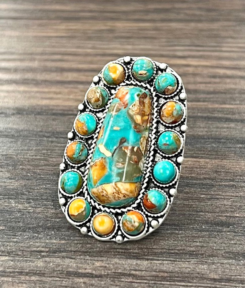 Women's Isac Western Gemstone Adjustable Ring 750484