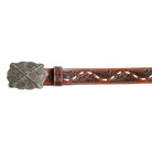 Women's Cowboy Chrome Floral Tooled ZZ Buck Stitch Belt 1916