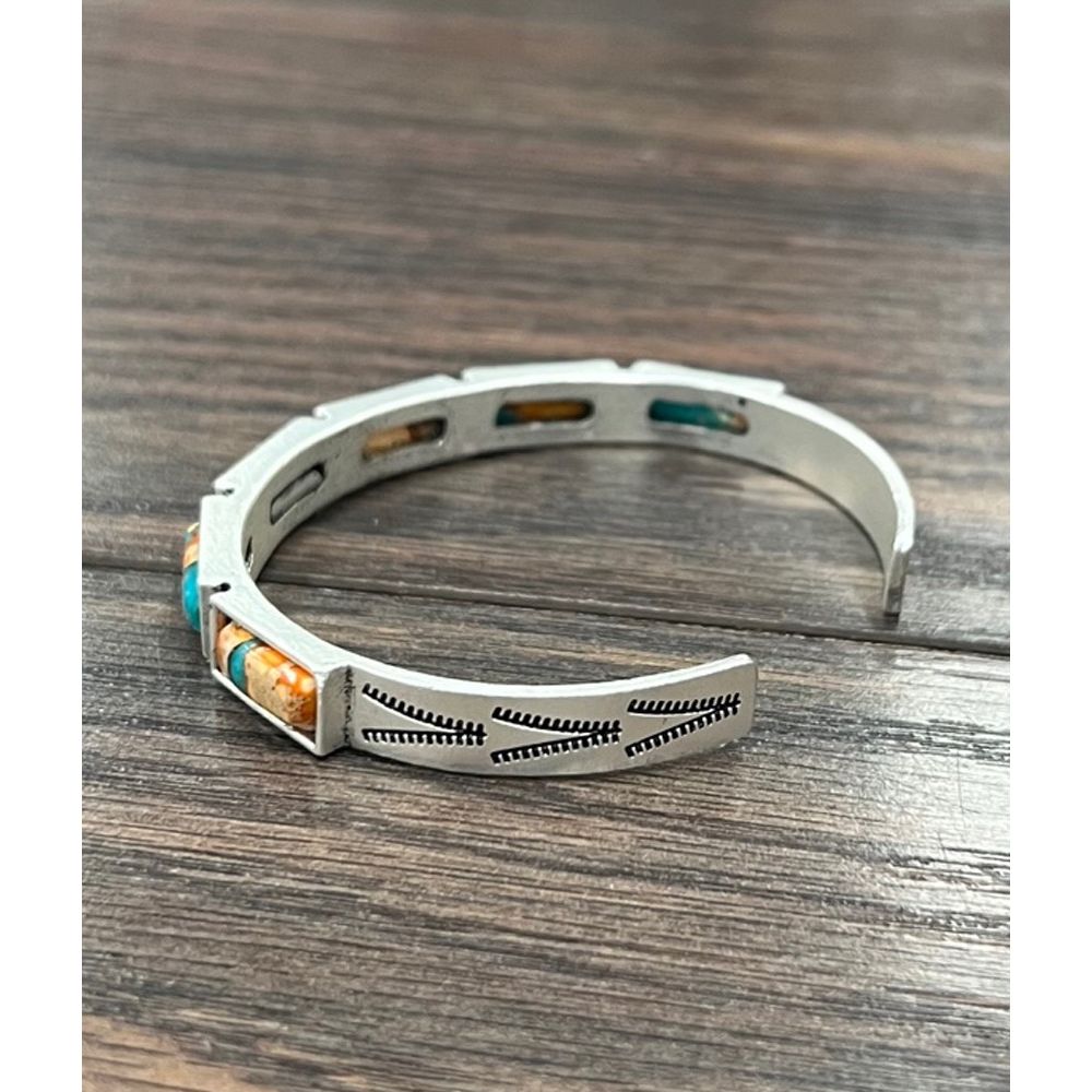 Women's Isac Navajo-Inspired Bar Gemstone Cuff Bracelet 711387