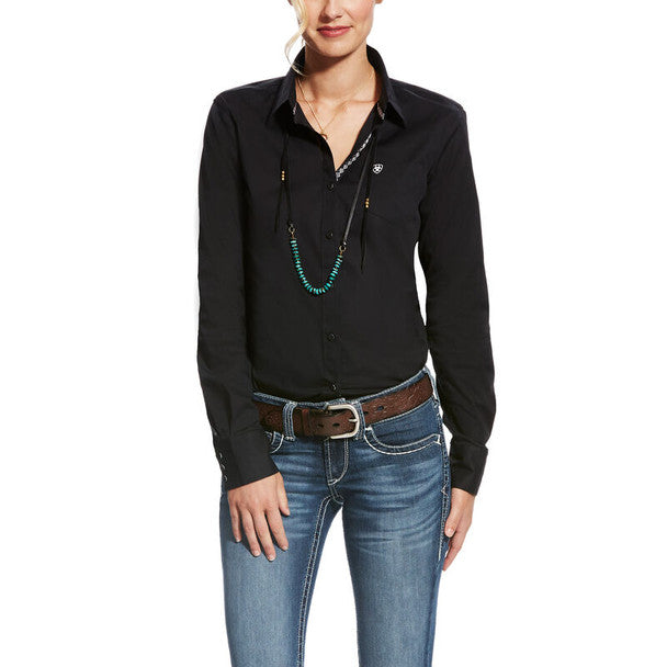 Women's Ariat Black Kirby Shirt 10022056-001 - Crazy House Western Wear