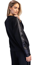 Women's Rae Mode Scuba Luxe Satin Crew Neck Pullover T0068