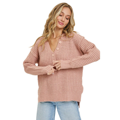 Women's Soft Chunky Knit Sweater SW1539-MAUVE