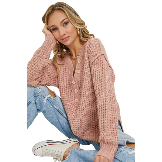 Women's Soft Chunky Knit Sweater SW1539-MAUVE