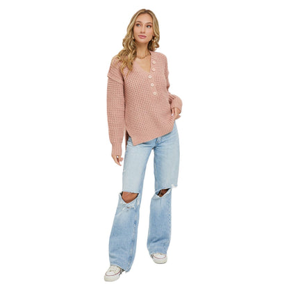 Women's Soft Chunky Knit Sweater SW1539-MAUVE
