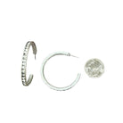 Women's Isac 1.75" Long Crystal Hoop Stud Earrings 