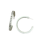 Women's Isac 1.75" Long Crystal Hoop Stud Earrings 