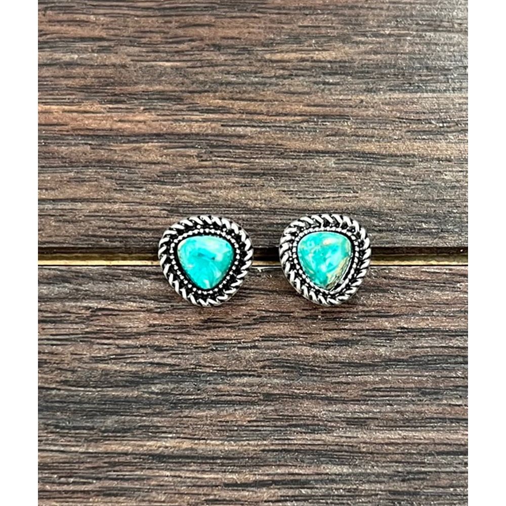 Isac 7mm Irregular Gemstone Stud Earrings 724829-1