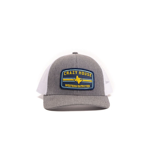 Crazy House Unisex Grey and White Mesh Cap with Outfitter Patch - Crazy House Western Wear