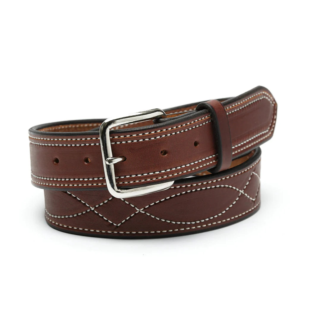 Men's Texas Saddlery Chocolate Gunfighter Belt 1W49