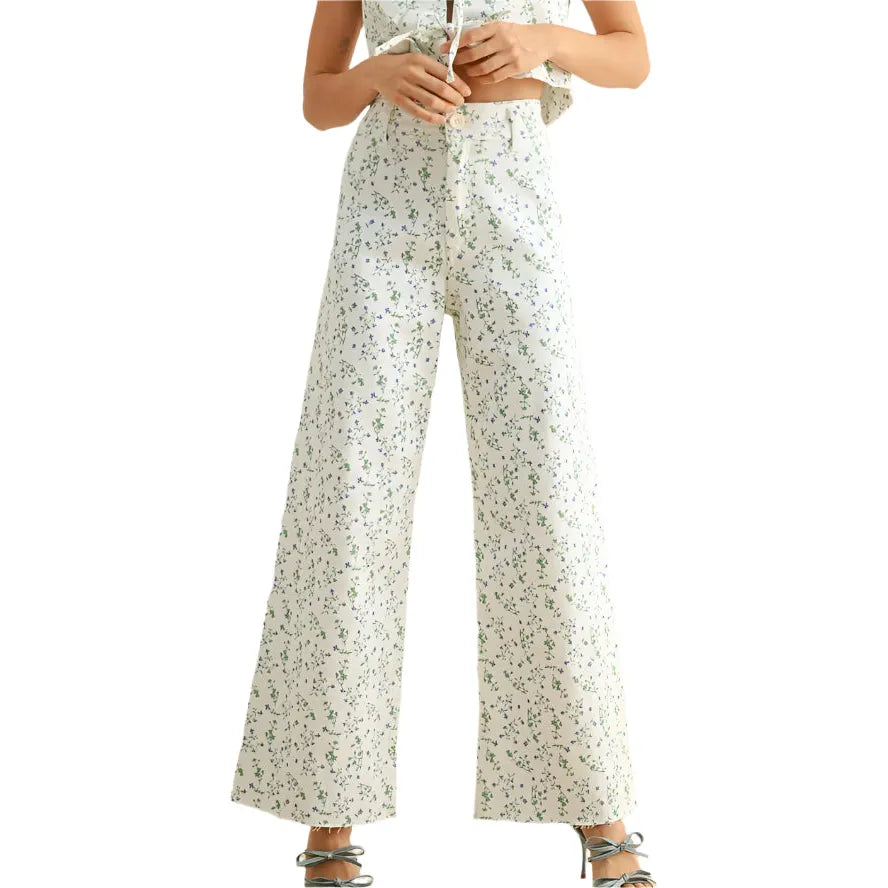 Women's Miou Mouse Floral Print Pants P4663ST - Crazy House Western Wear