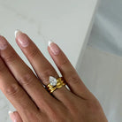Women's Gold and Silver Plated Olivia Thick Pear Shaped Ring