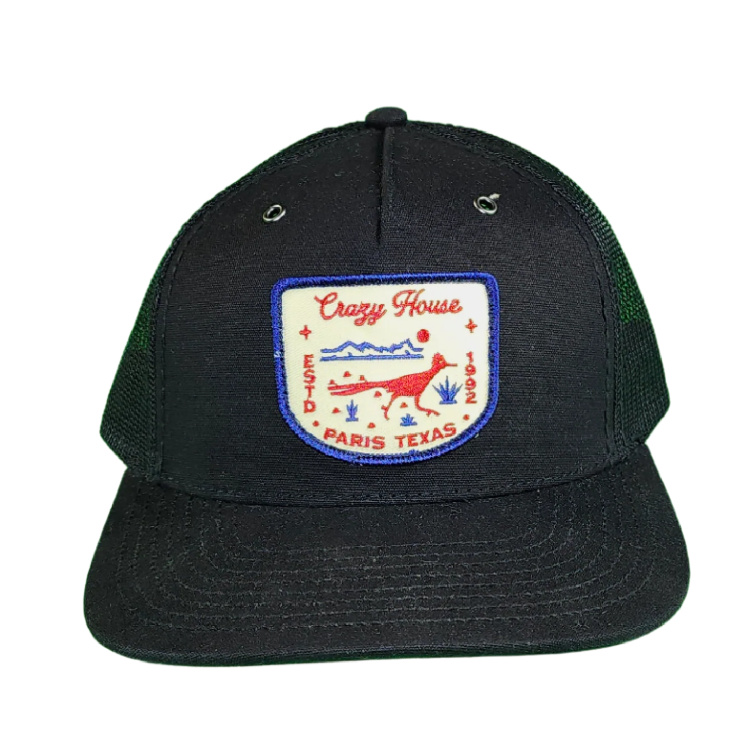 Black Snapback with Roadrunner Patch - Crazy House Western Wear