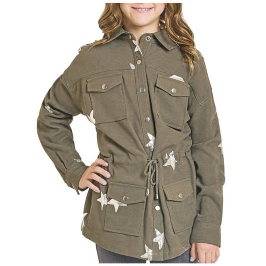Girl's Panhandle Star Printed Cargo Jacket BG92C07004