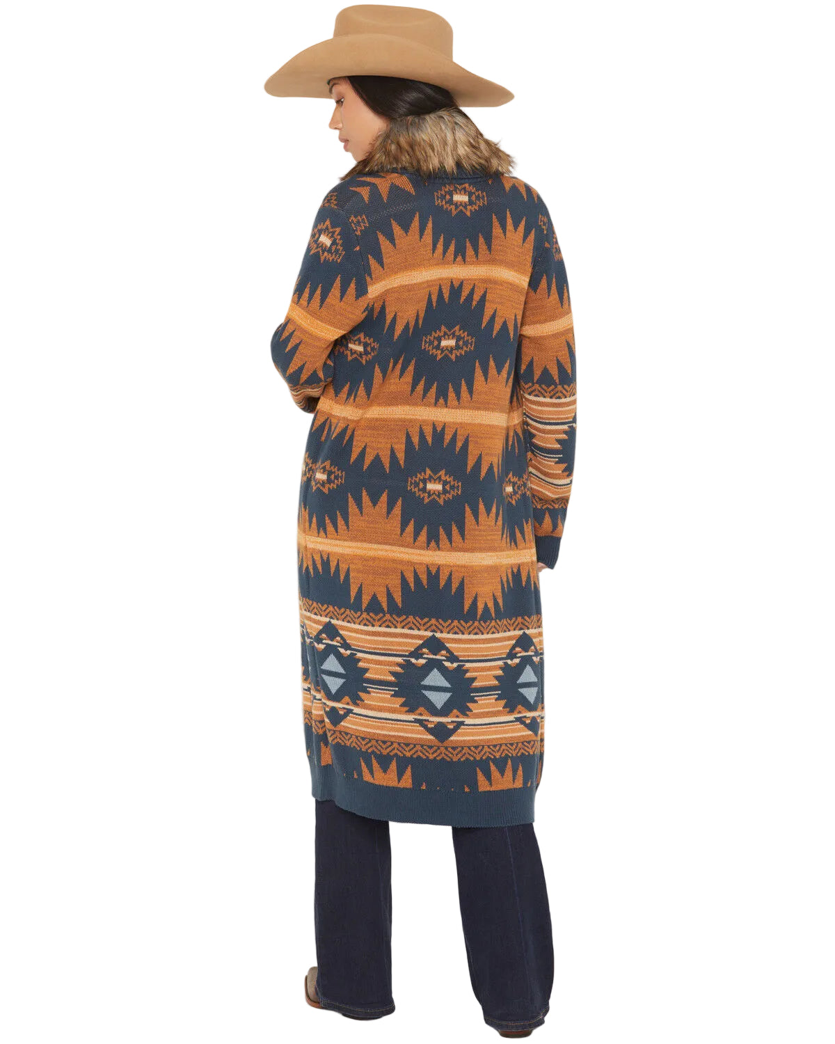 Women's Panhandle Slim Women's Fur Southwestern Print Cardigan LW95T07933