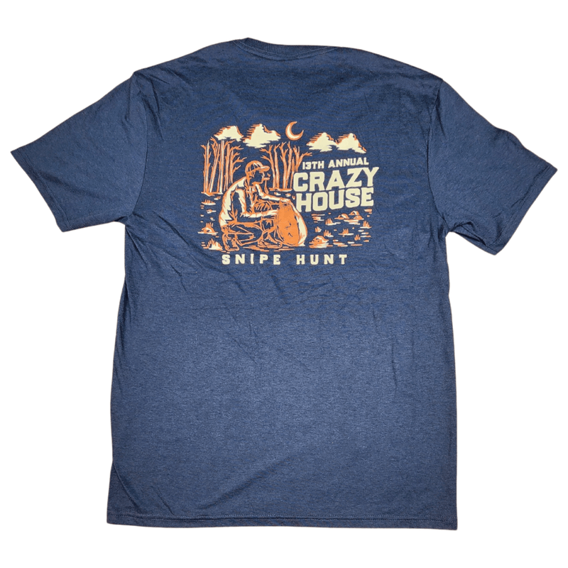 Crazy House 13th Annual Snipe Hunt T-Shirt DM-130-NEW.NVY-46383 - Crazy House Western Wear