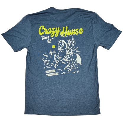 Crazy House Roping Cowboy T-Shirt DM130-BLK.FRST-18166 - Crazy House Western Wear