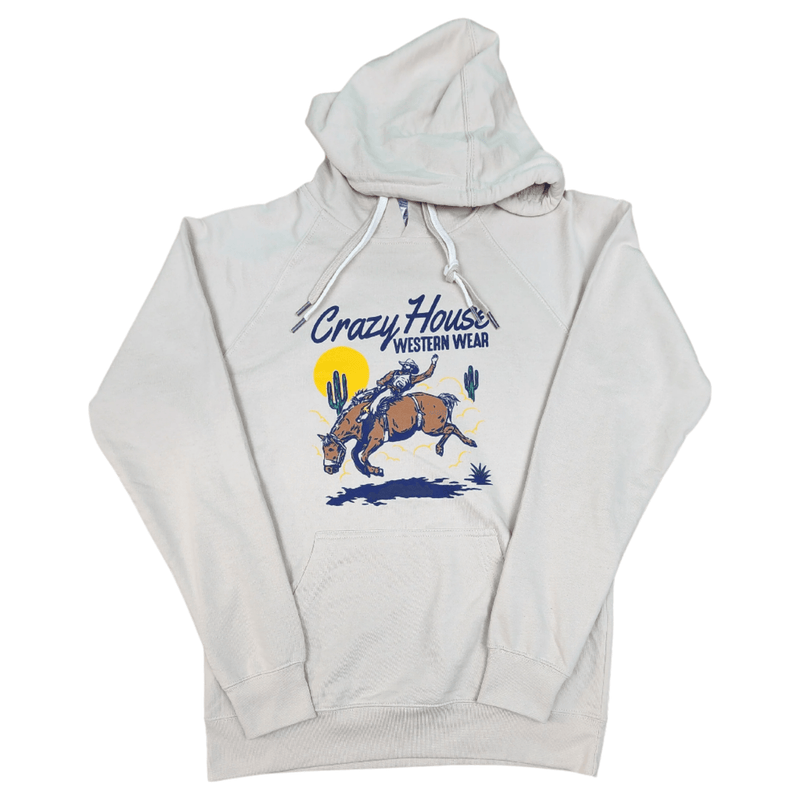 Crazy House Bucking Bronc Hoodie 11376-SAND-46178 - Crazy House Western Wear