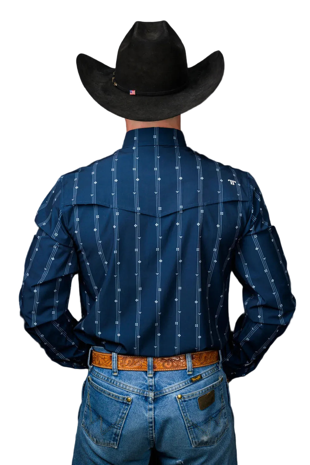 Ferrell Men's Blue "The Kaden" Long Sleeve Pearl Snap Shirt FPL1026153