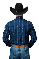 Ferrell Men's Blue "The Kaden" Long Sleeve Pearl Snap Shirt FPL1026153