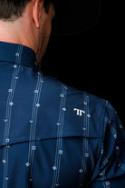 Ferrell Men's Blue "The Kaden" Long Sleeve Pearl Snap Shirt FPL1026153