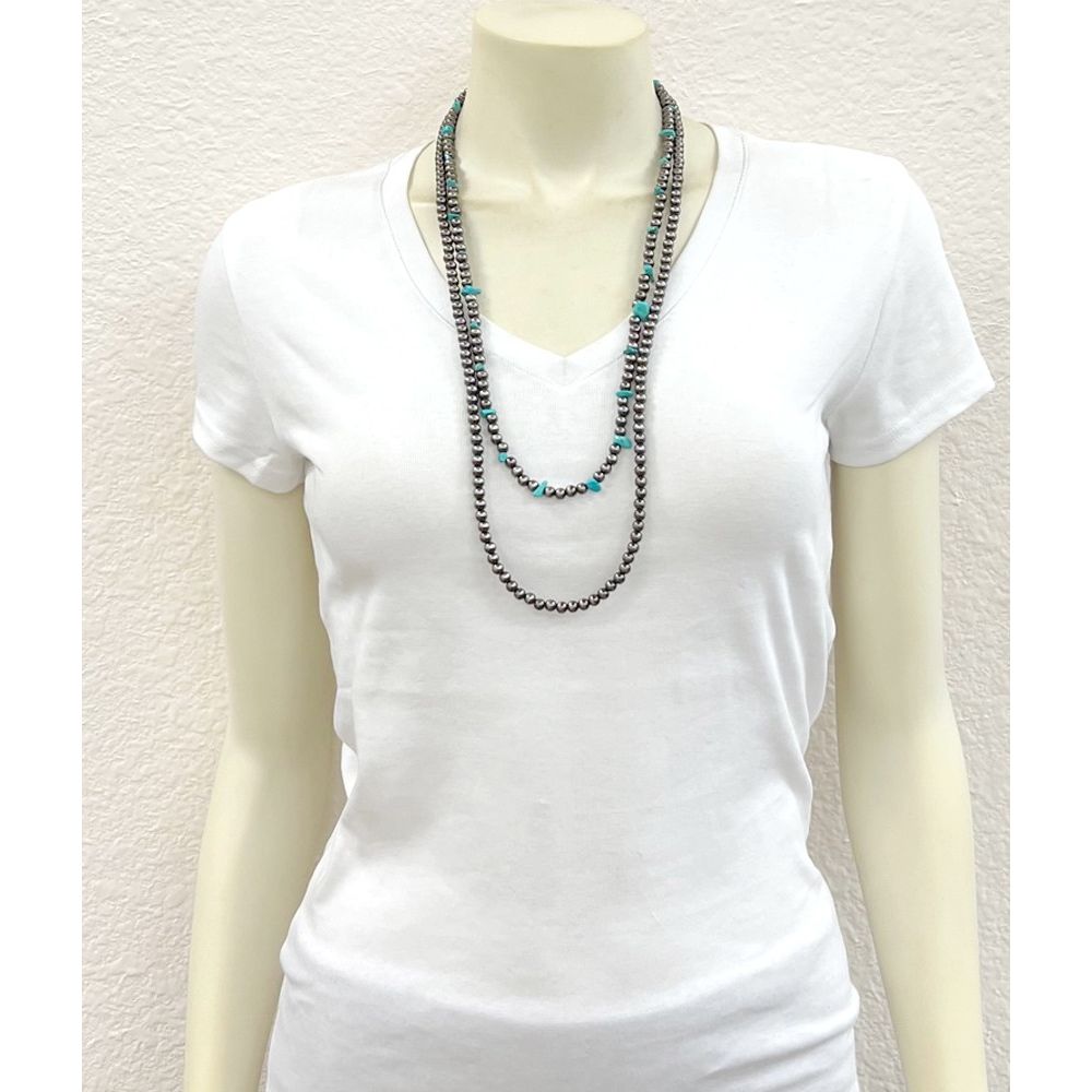 Women's Isac 30" Handmade Polish Navajo Turquoise Necklace 738052