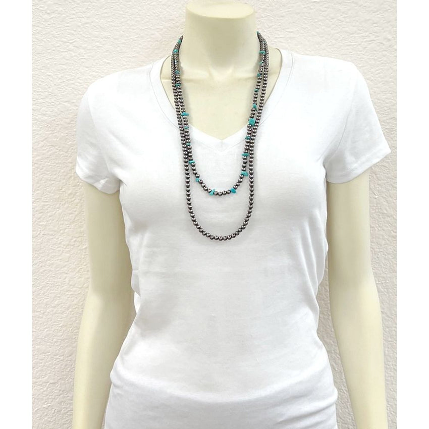 Women's Isac 30" Handmade Polish Navajo Turquoise Necklace 738052