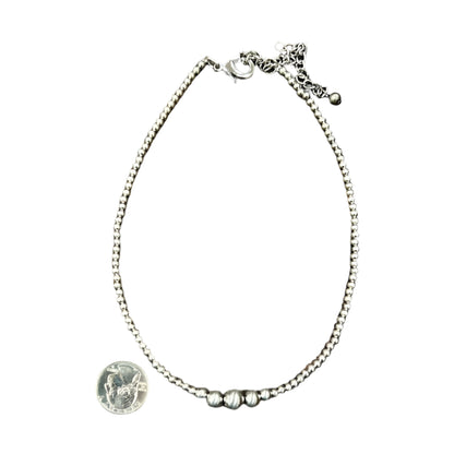 Women's Isac Handmade Silver Navajo Bead Necklace 738053 - Crazy House Western Wear