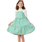 Girls Hayden Ruffle Trimmed Poplin Stripe Dress GY7999 - Crazy House Western Wear