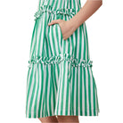 Girls Hayden Ruffle Trimmed Poplin Stripe Dress GY7999 - Crazy House Western Wear